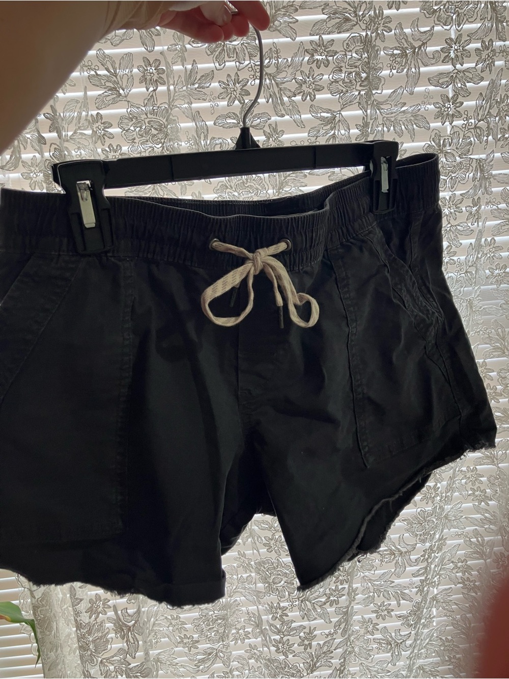 Natural Reflections Black Drawstring Cargo Shorts